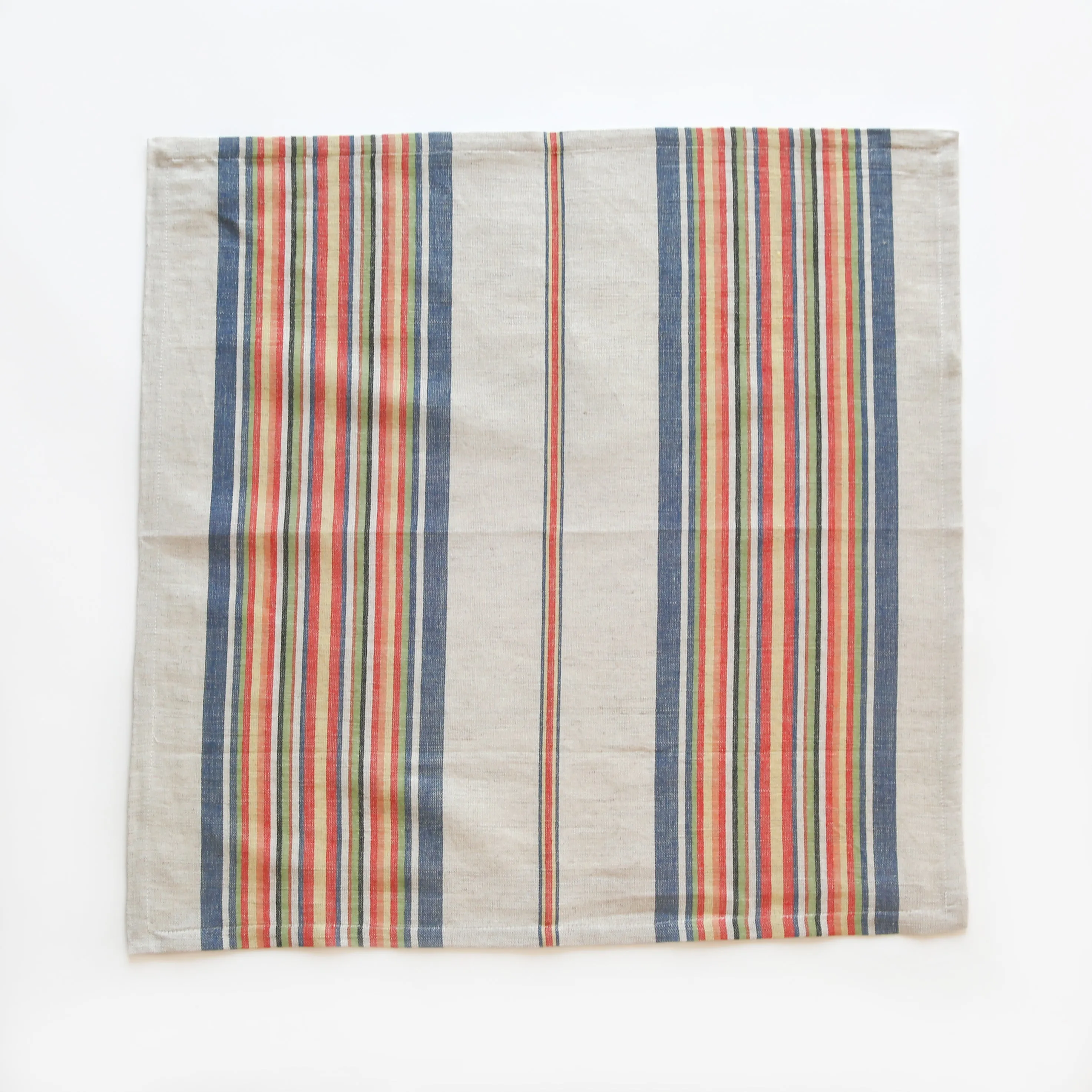 Linen / Cotton Dish Towel Multi Stripe Napkins, Set of 4