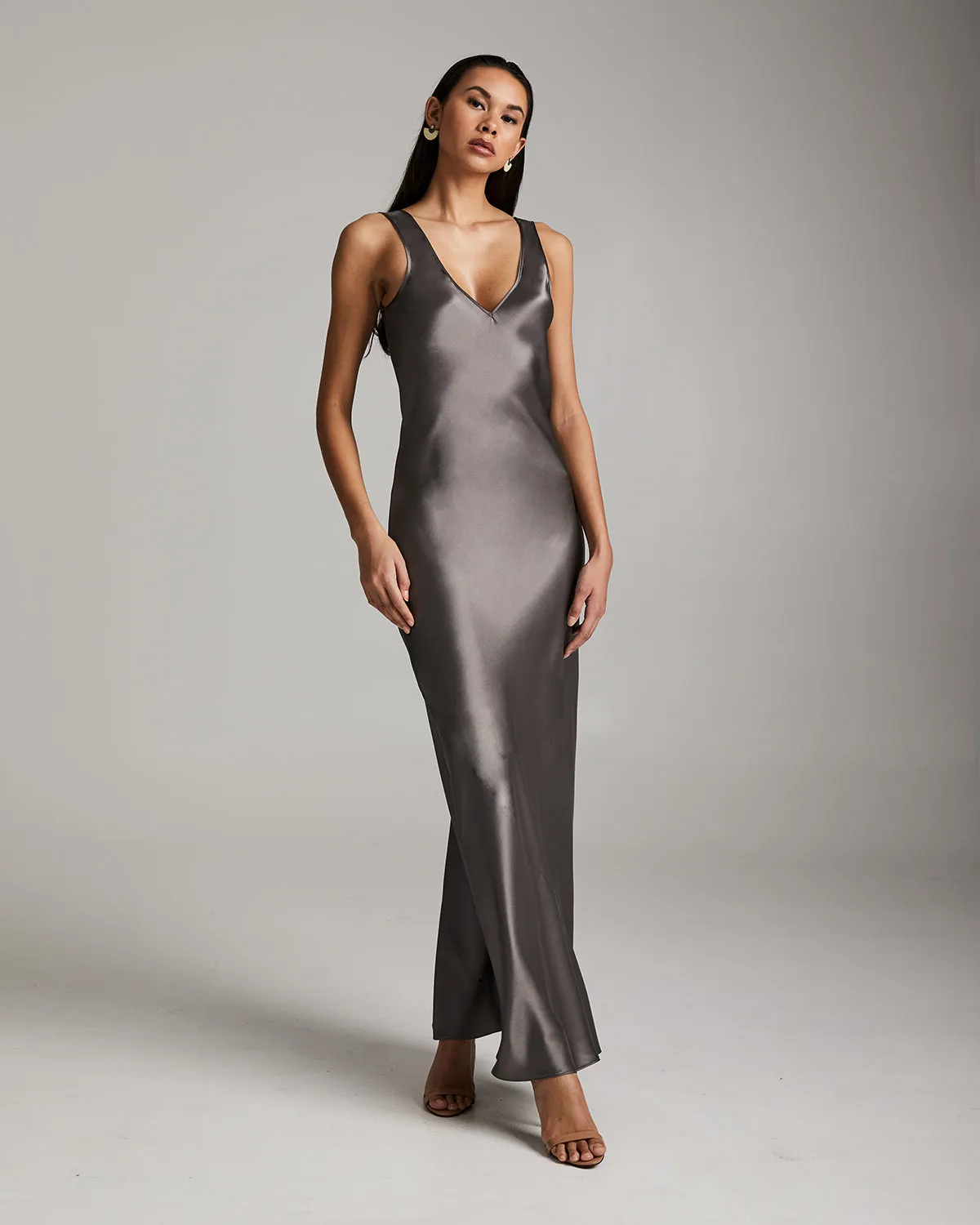 Long Double V Slip Dress