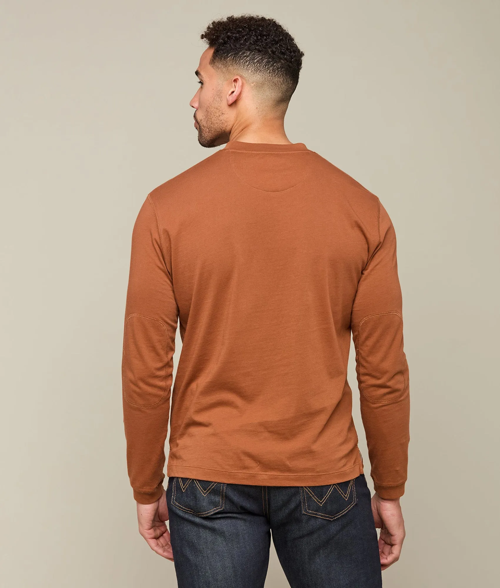 Lucchese Pima Cotton Henley :: Brick Red