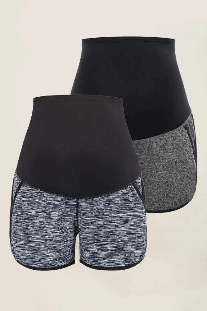Maacie Women Maternity High Waist Sports Shorts Fitness Yoga Shorts with Briefs