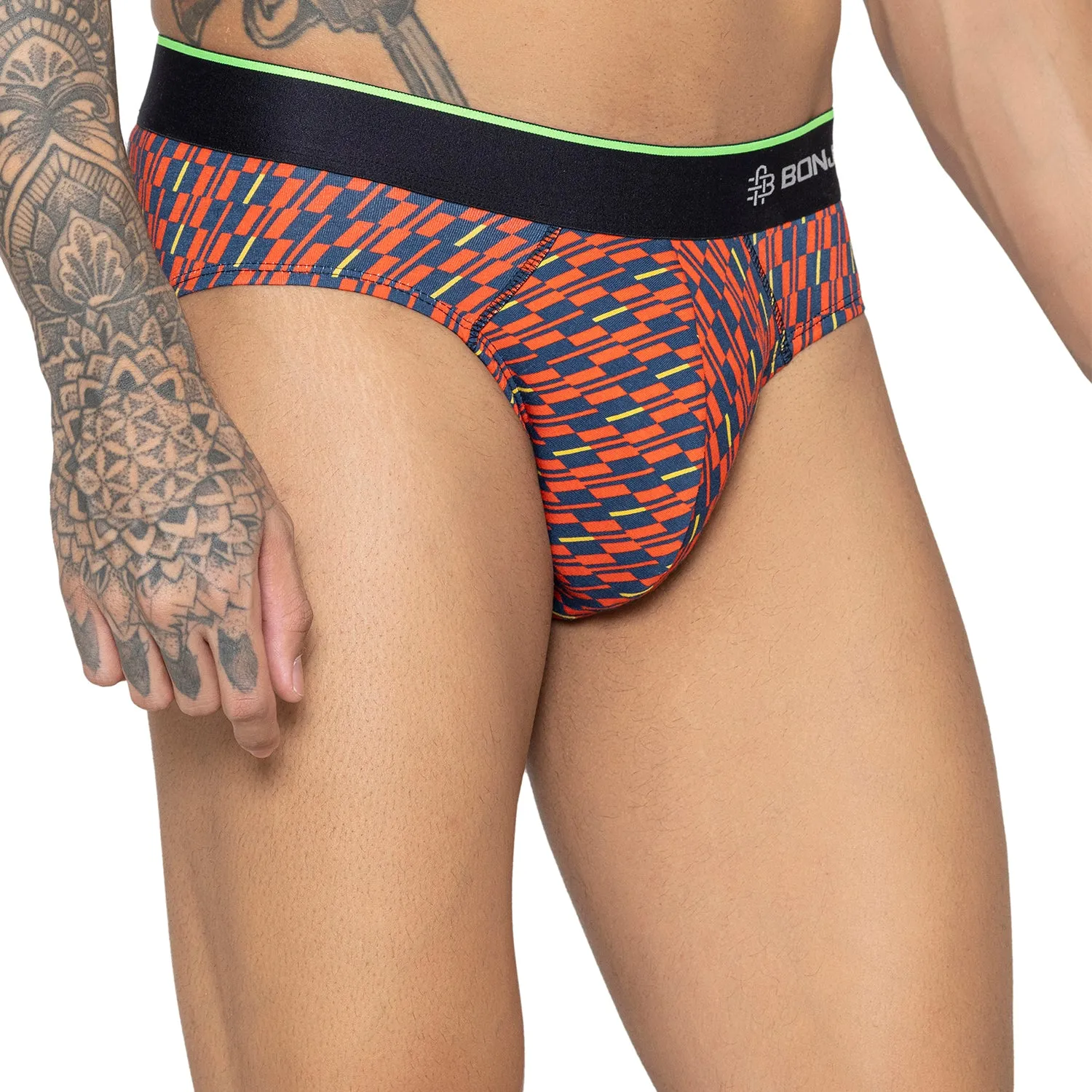 Men's Inner Supersoft Printed Modal Cotton Briefs - Single Pack | Red