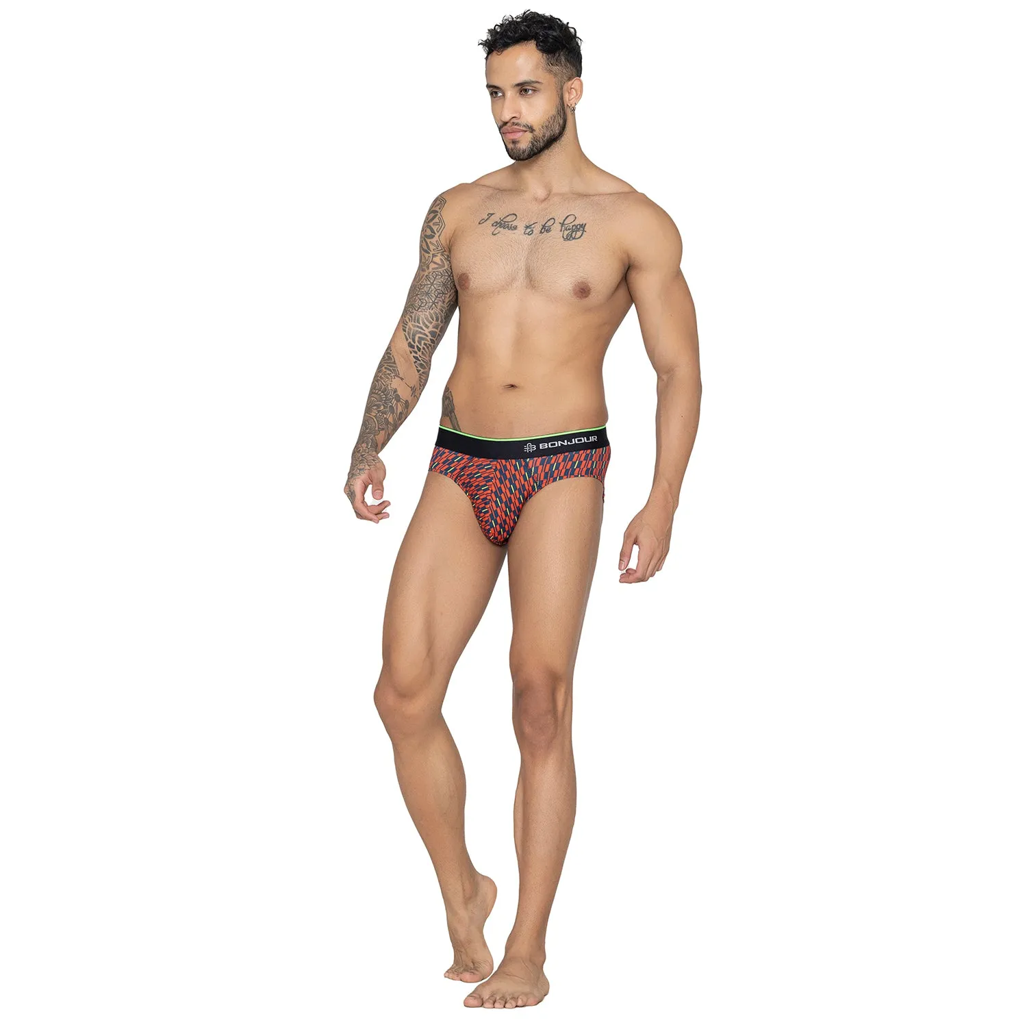 Men's Inner Supersoft Printed Modal Cotton Briefs - Single Pack | Red