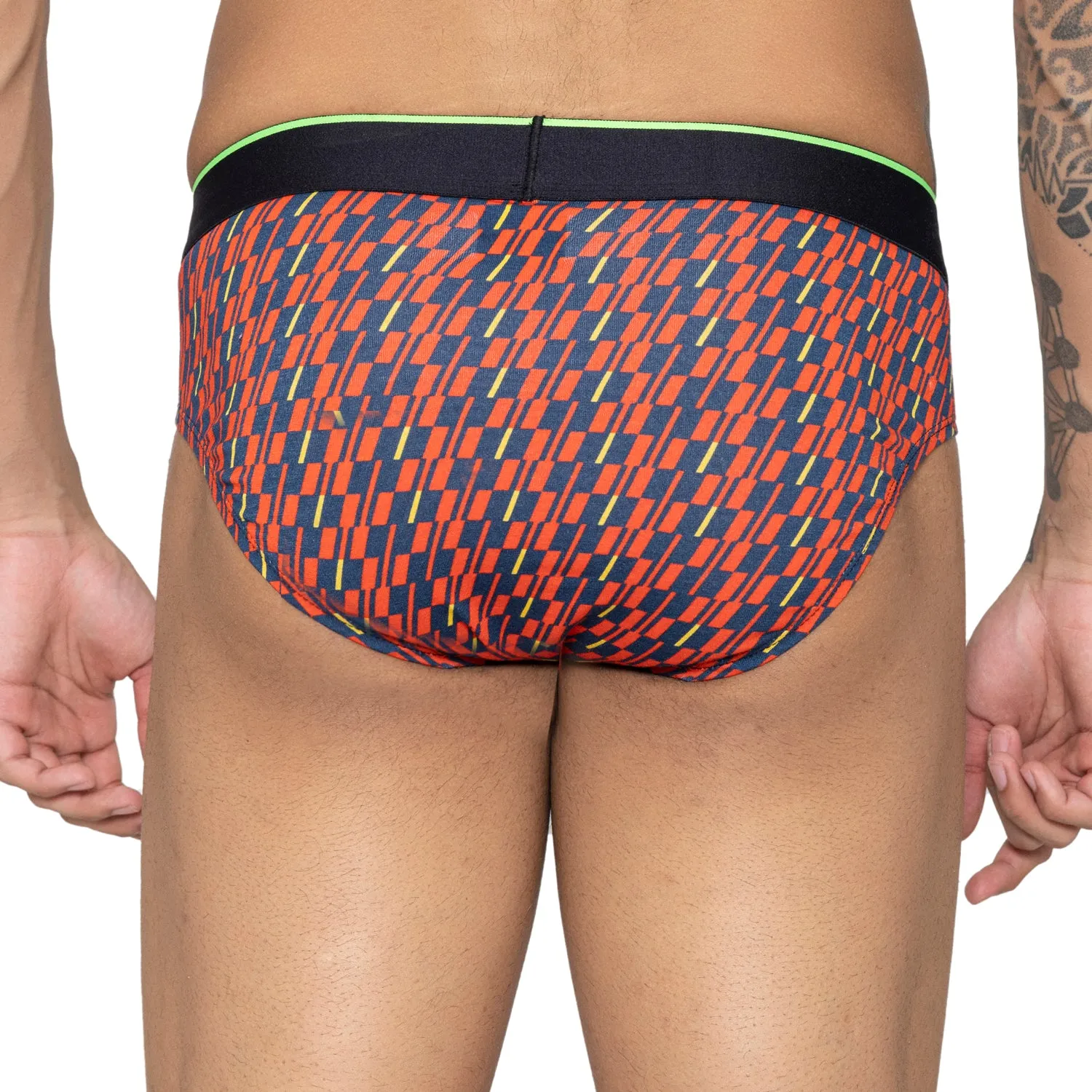 Men's Inner Supersoft Printed Modal Cotton Briefs - Single Pack | Red