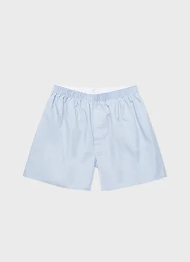 Men's Long Cut Classic Boxer Shorts in Plain Blue