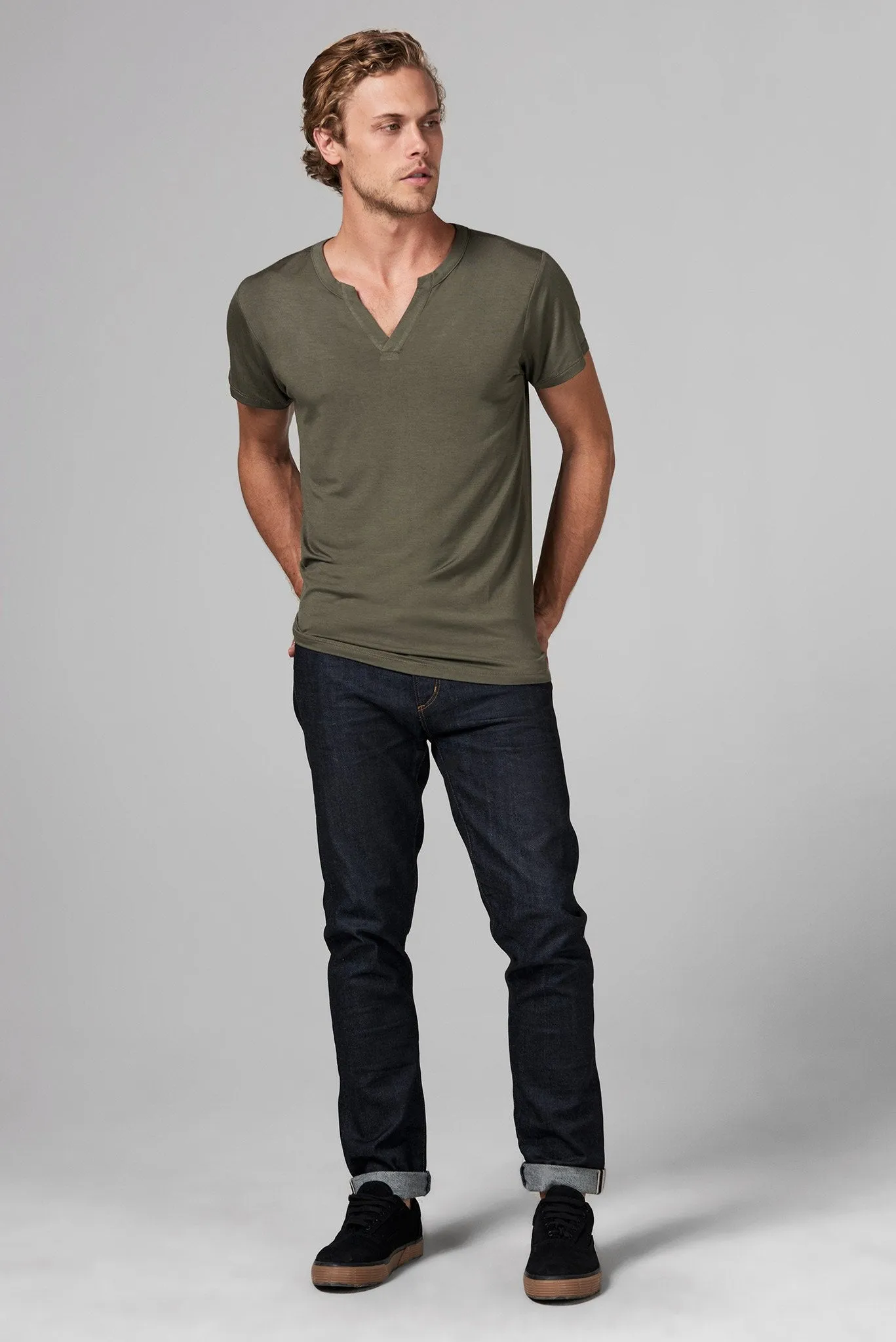 Men's Modal Cross V-Neck Tee