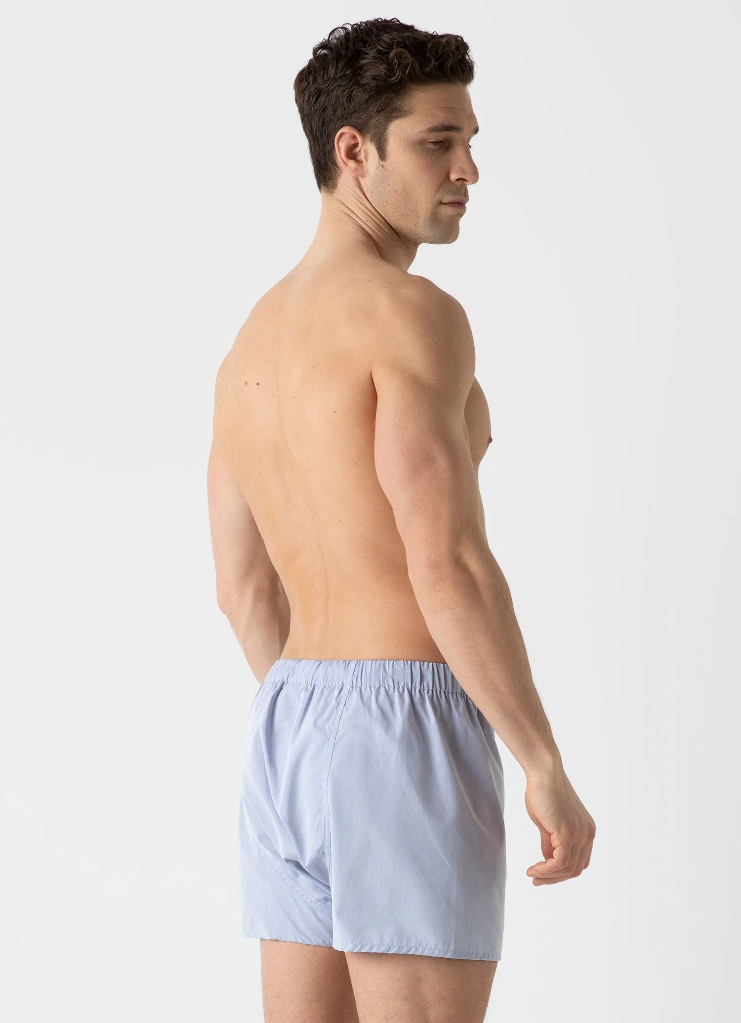 Men's Sea Island Cotton Boxer Short in Light Blue