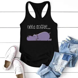 Need Coffee Hippo Tank Top