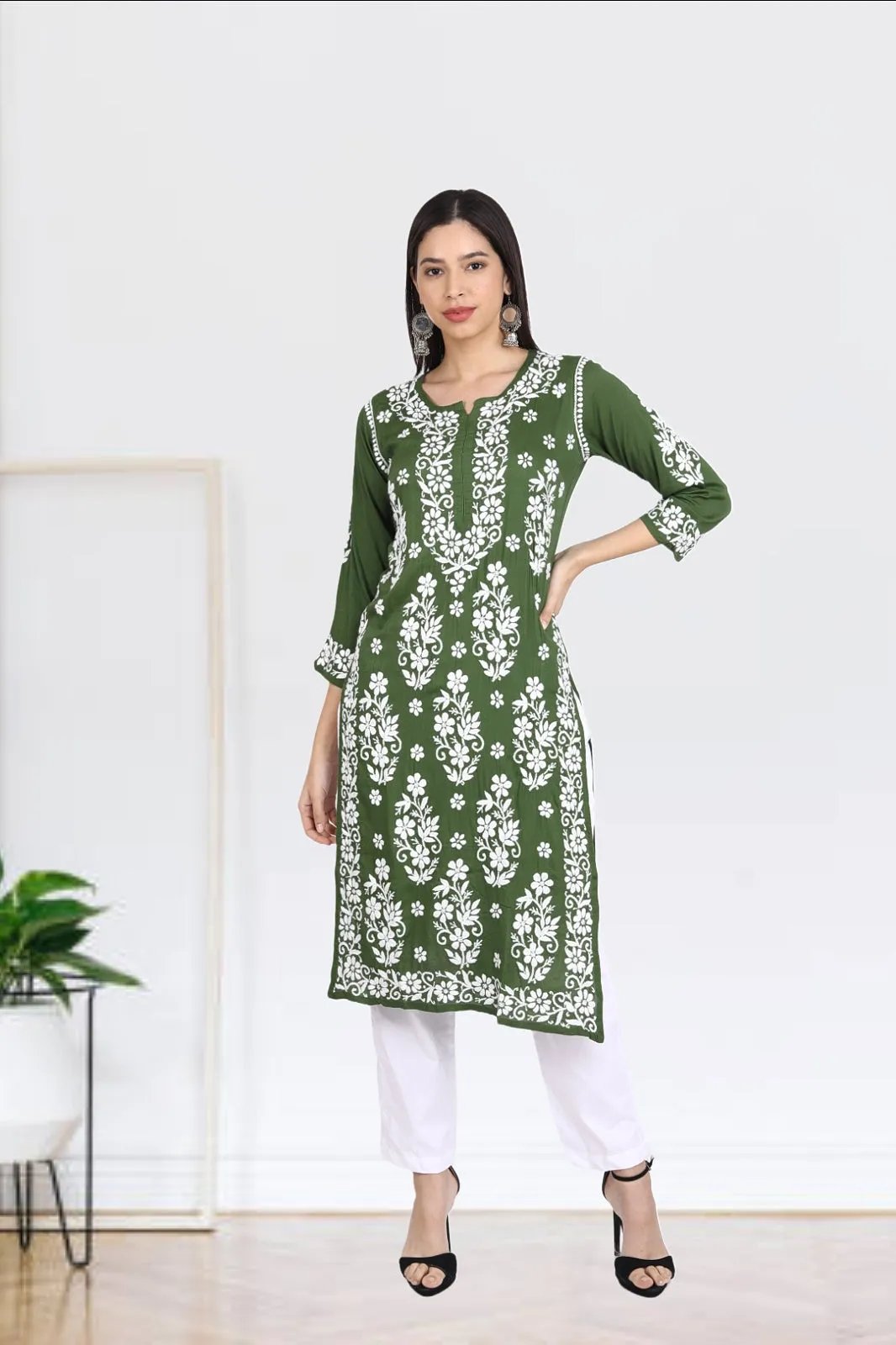 Noorie Premium Straight Chikankari Kurti