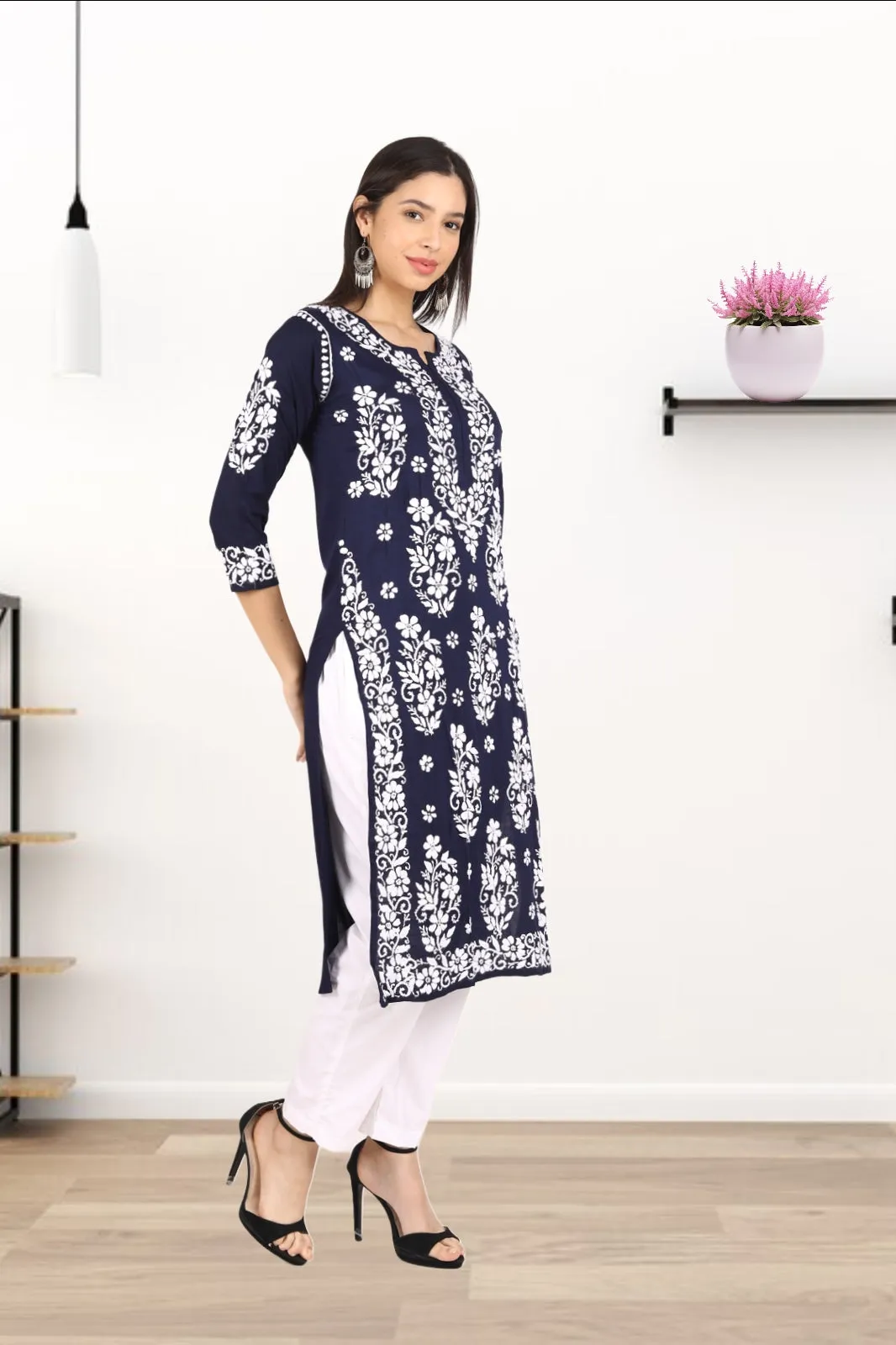 Noorie Premium Straight Chikankari Kurti