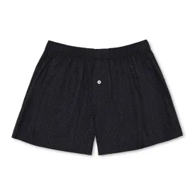 ORGANIC COTTON CUBES BOXER SHORTS - BLACK