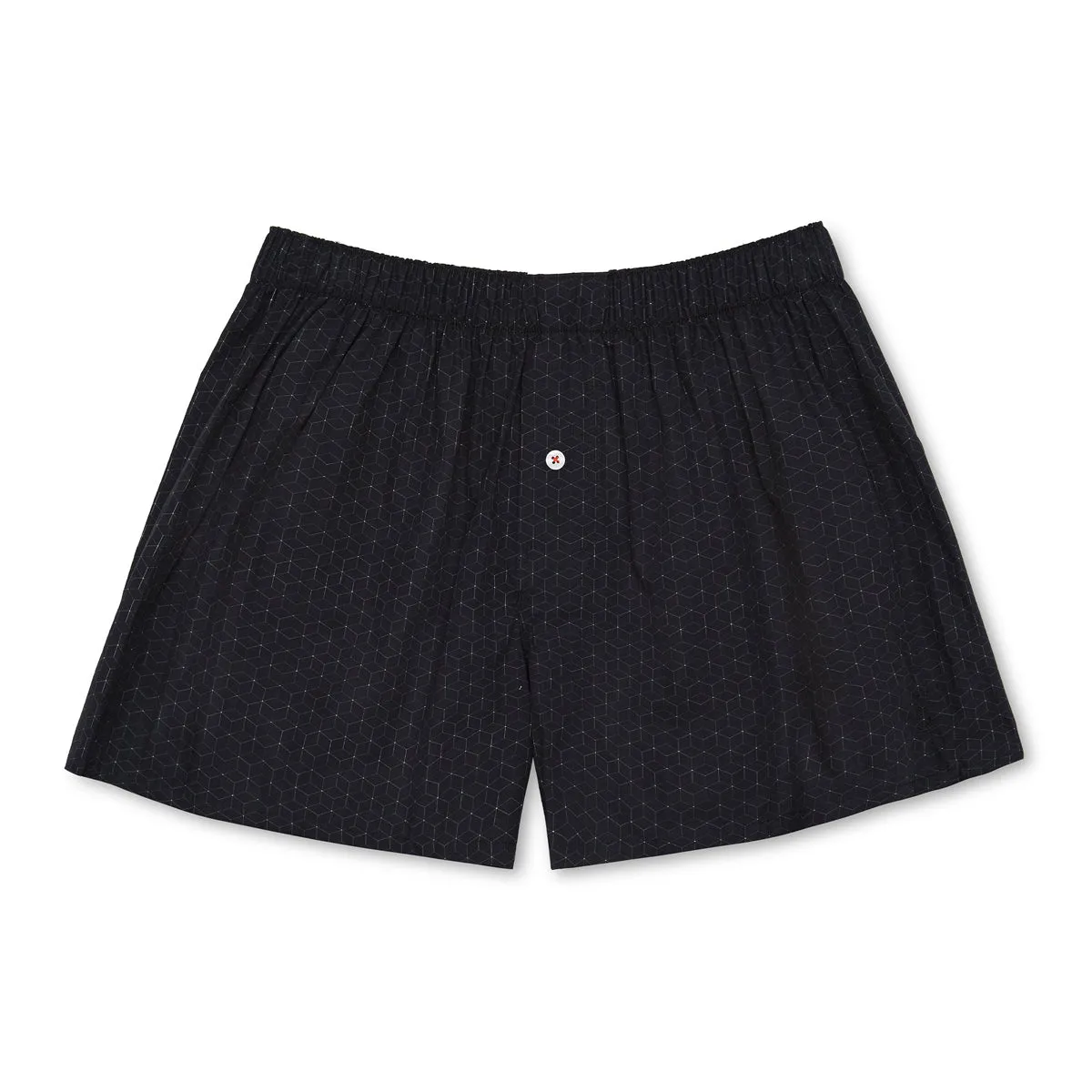 ORGANIC COTTON CUBES BOXER SHORTS - BLACK