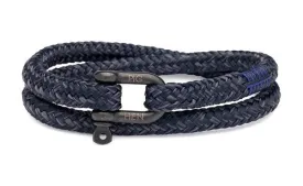 PIG & HEN - Salty Steve Rope Bracelet - Navy/Slate Gray-Black