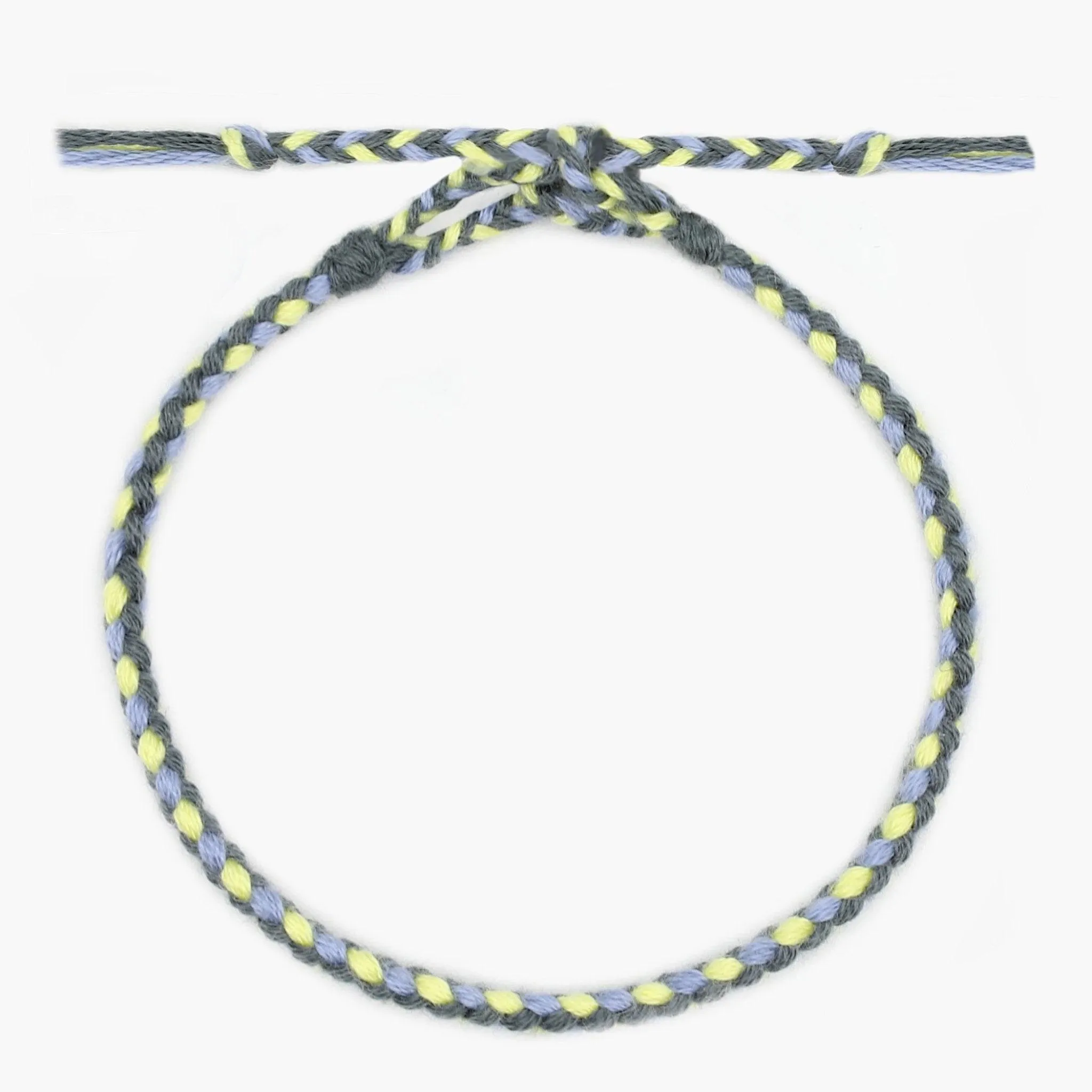 Pranayama Cotton Bracelet (Yellow/Grey)