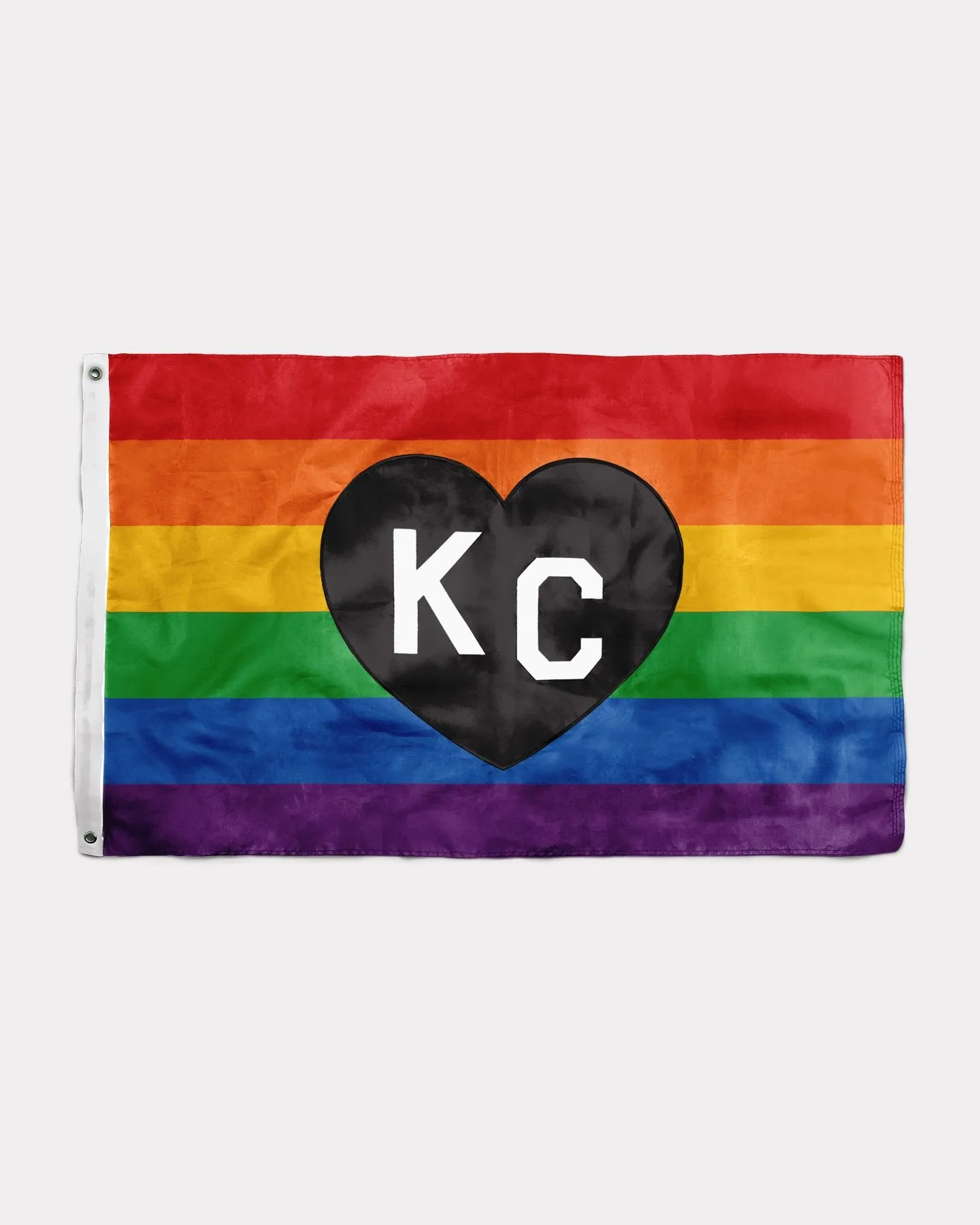 Pride Rainbow KC Heart Flag