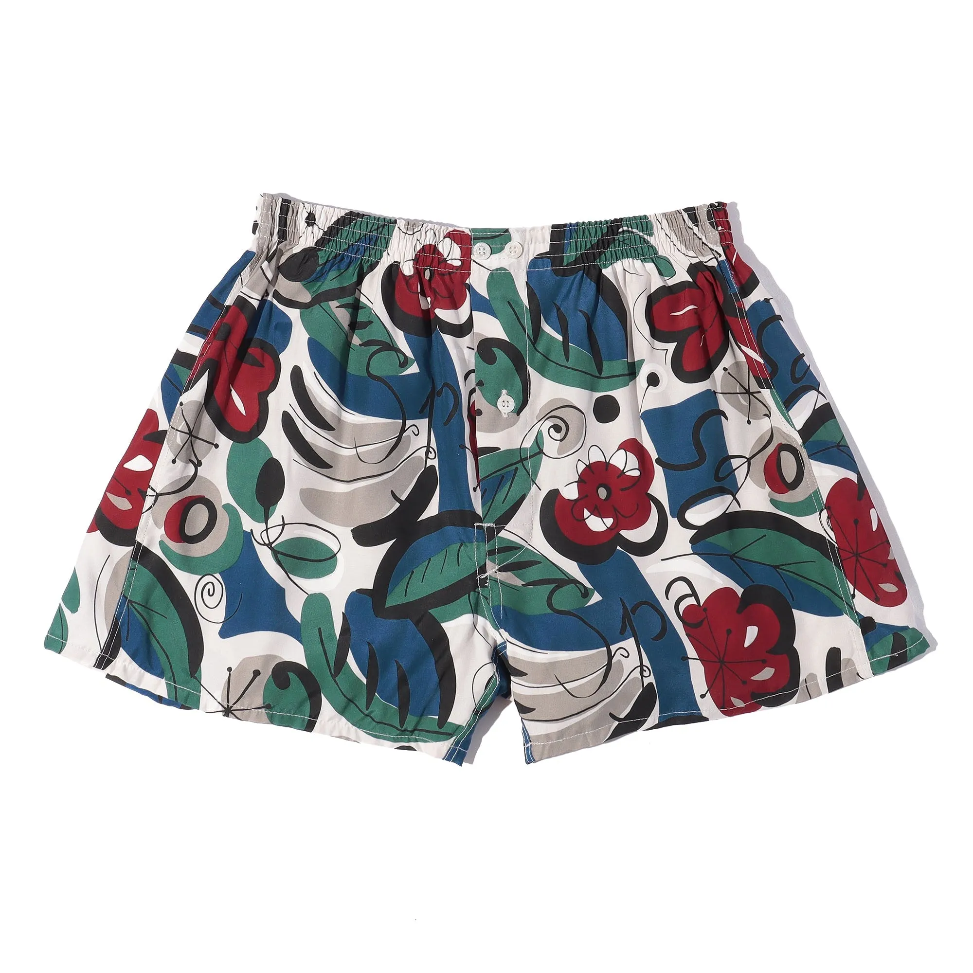 Rayon Ette Hand Flower Pattern Boxer