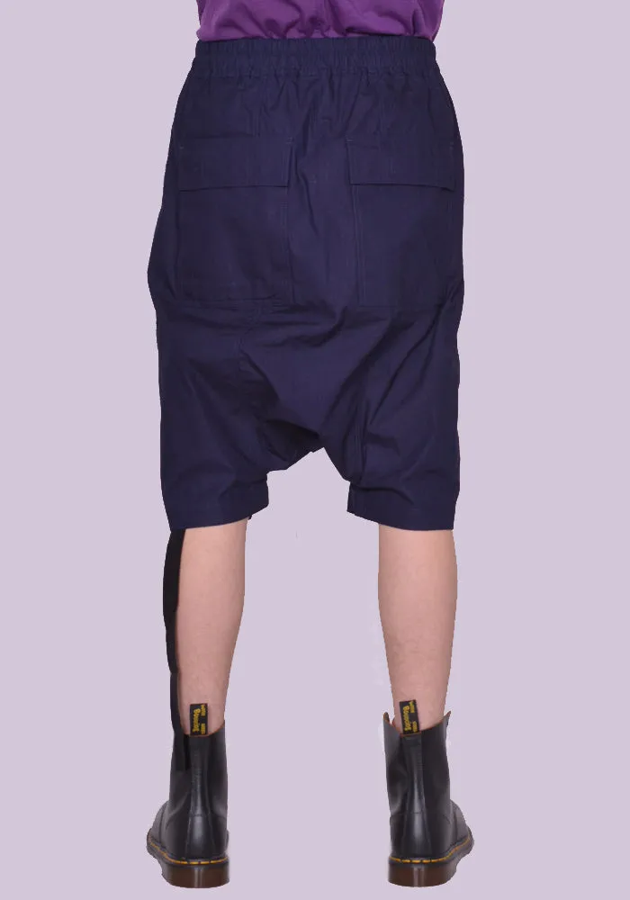 RICK OWENS DRKSHDW DU01C6380 IP 06 SHORTS DRAWSTRING INDIGO