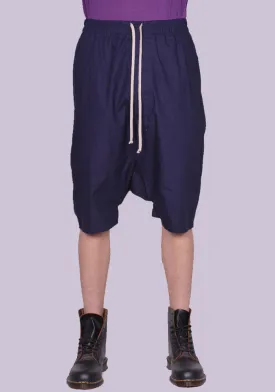 RICK OWENS DRKSHDW DU01C6380 IP 06 SHORTS DRAWSTRING INDIGO