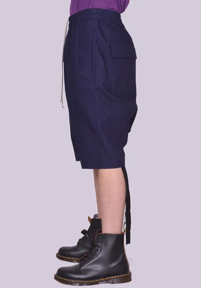 RICK OWENS DRKSHDW DU01C6380 IP 06 SHORTS DRAWSTRING INDIGO