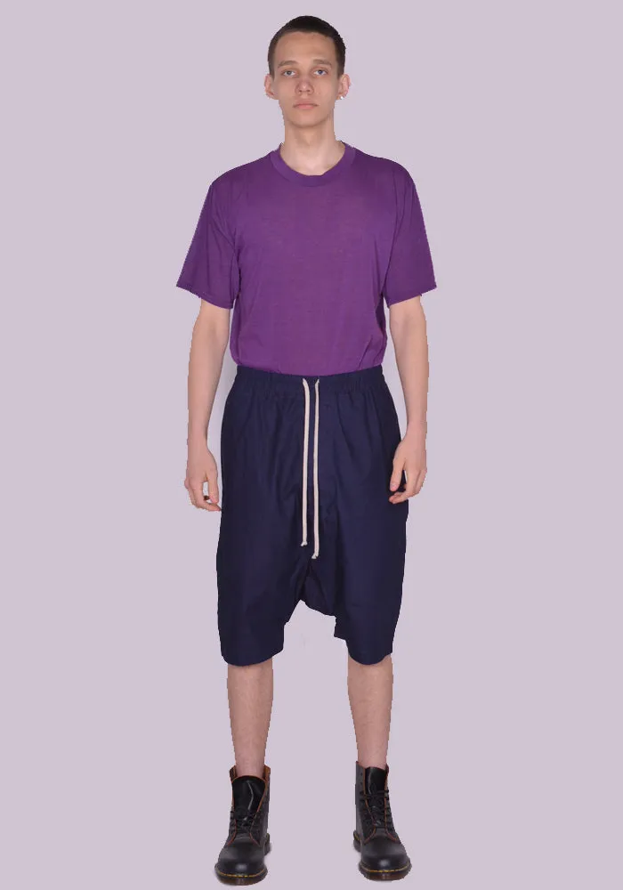 RICK OWENS DRKSHDW DU01C6380 IP 06 SHORTS DRAWSTRING INDIGO