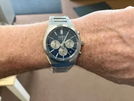 Seiko Essential Chronograph Watch With Blue Dial