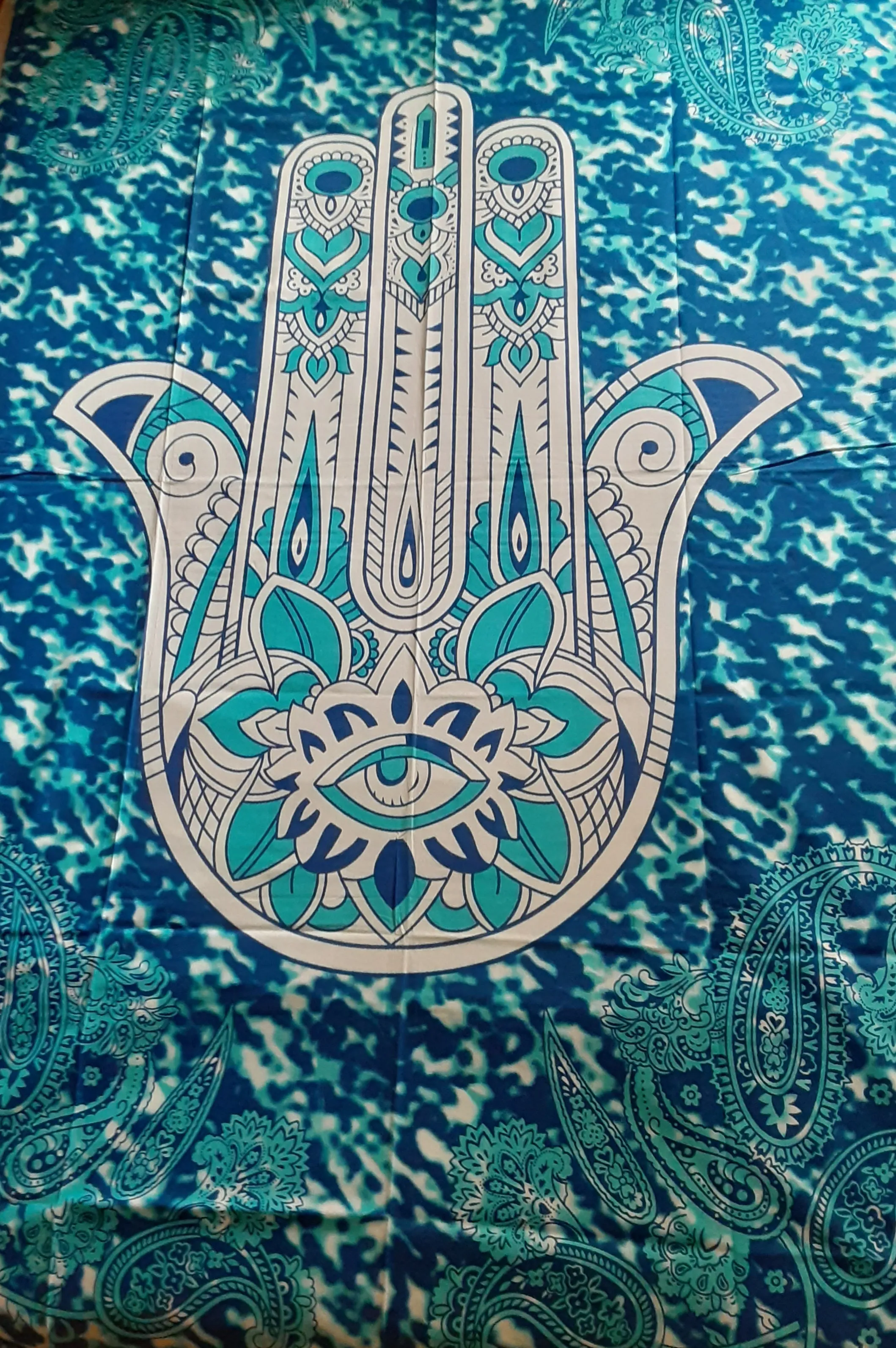 Tapestry  - Hamsa - Blue & White