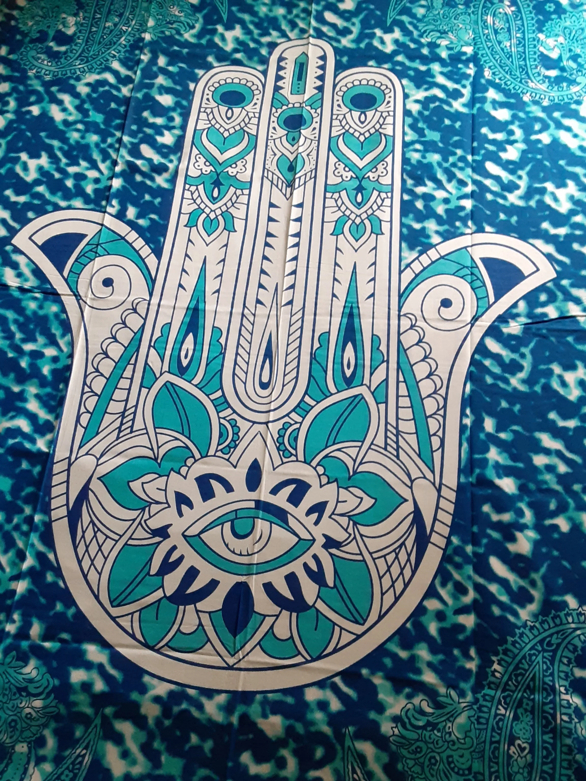 Tapestry  - Hamsa - Blue & White