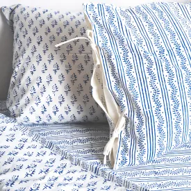 Tilonia® Twin Duvet Set - Centipede Stripe & Sprig in Blue