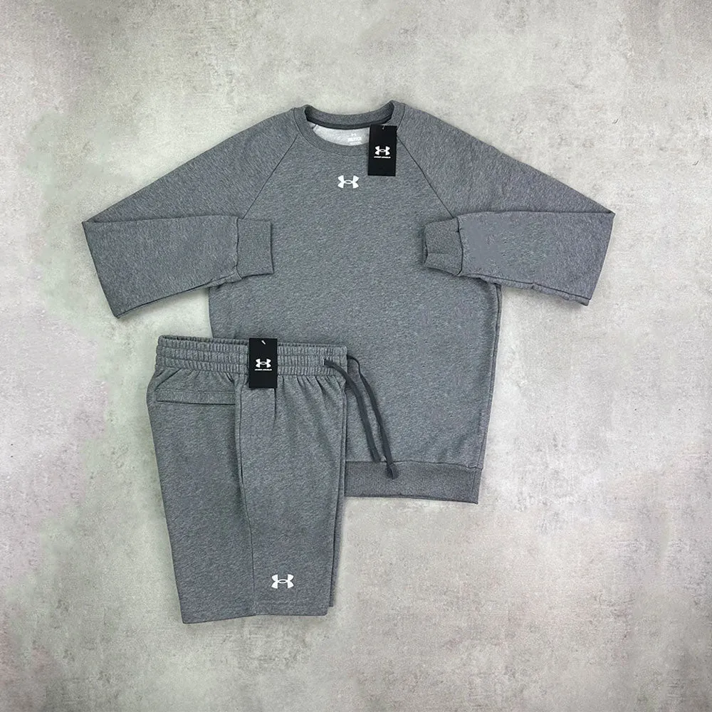 Under Armour Rival Crew Neck/ Shorts Set Grey